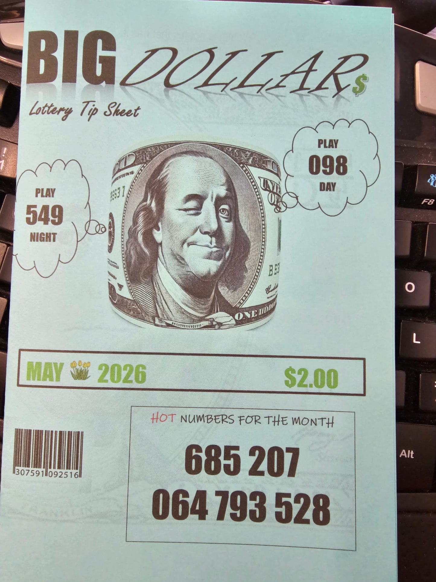 BIG Dollar - Lottery Tip Sheet